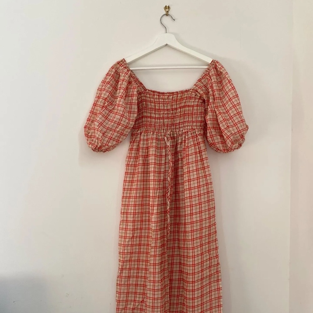Christy Dawn Katrina Dress in Grapefruit Plaid